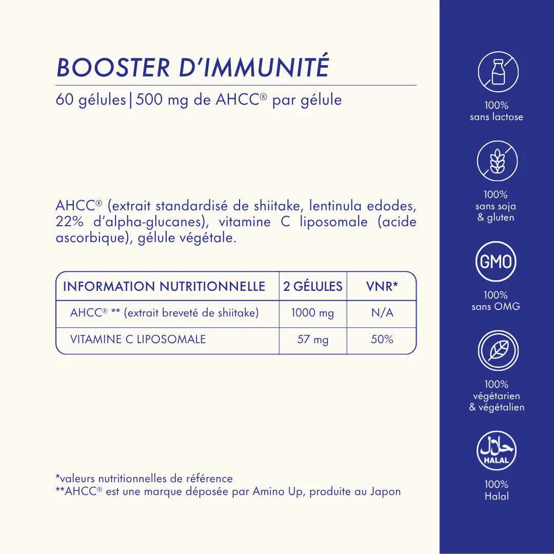 BOOSTER D'IMMUNITÉ AHCC® & VITAMINE C LIPOSOMALE